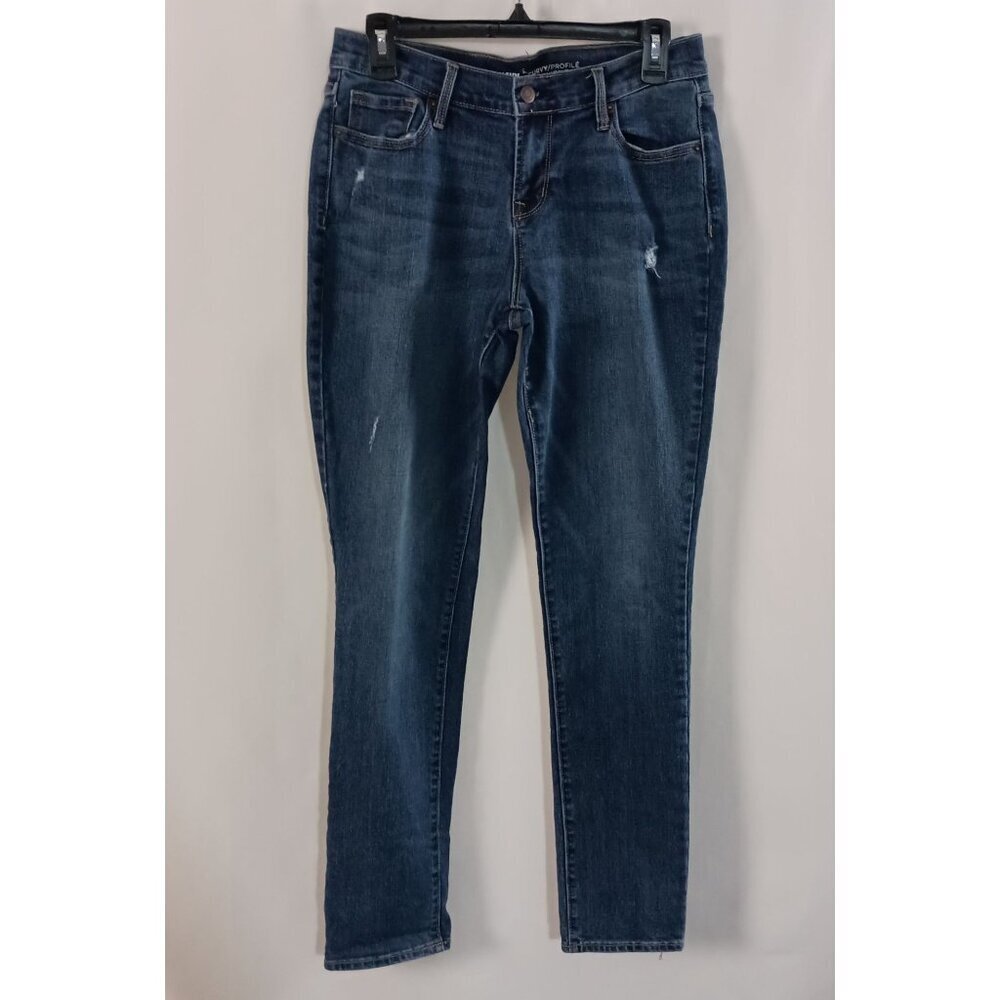 Old Navy Curvy Profile Distressed Straight Leg Jeans Women’s Size 6 Blue Denim